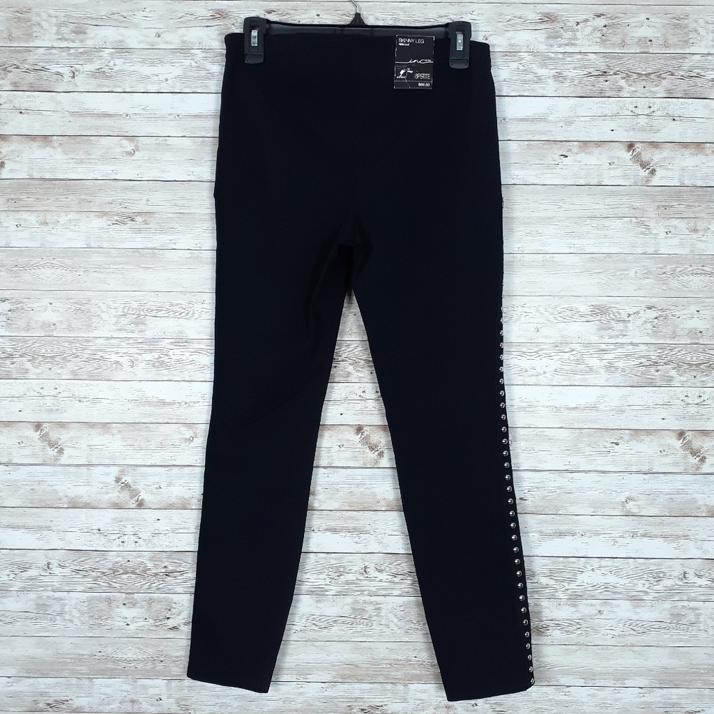 INC Skinny Leg Pants 6P Studded Leg Mid Rise 897 - Picture 4 of 7